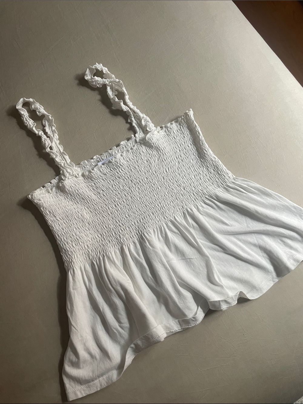 Smocked Ruffle Strap Tank Top - Picture 2 of 3